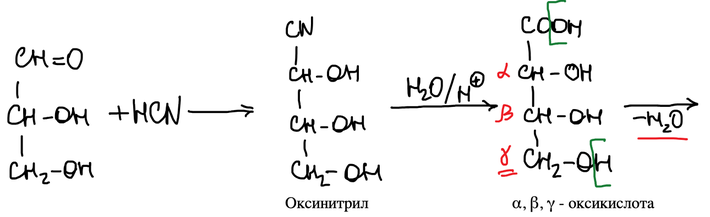 Синтез Килиани — Фишера: оксинитрил и оксикислота